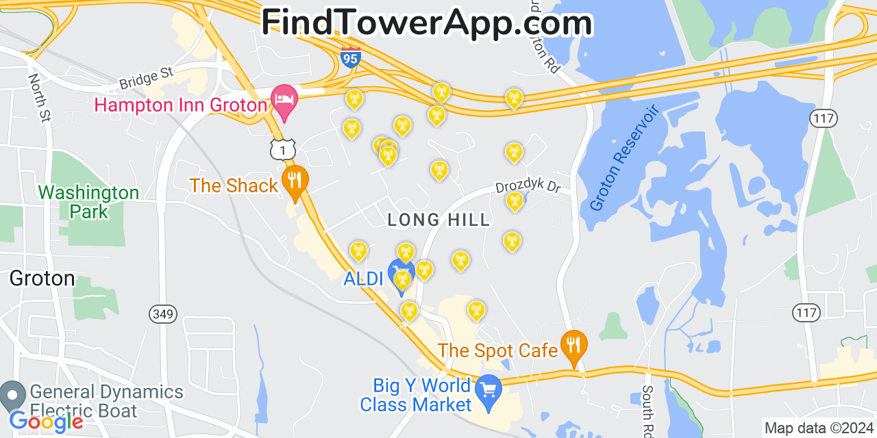 T-Mobile 4G/5G cell tower coverage map Long Hill, Connecticut