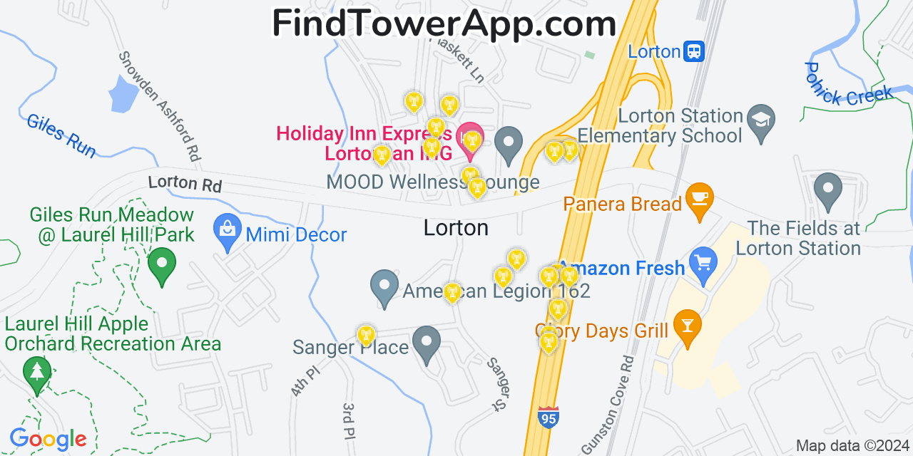 T-Mobile 4G/5G cell tower coverage map Lorton, Virginia