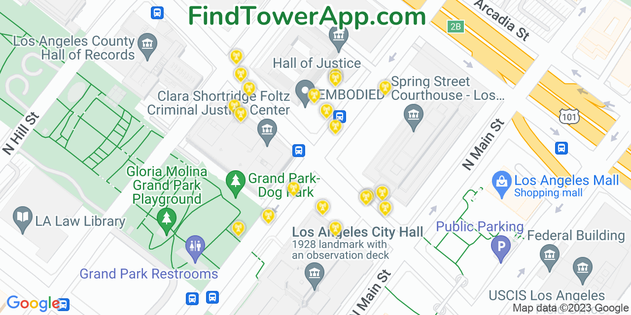 T-Mobile 4G/5G cell tower coverage map Los Angeles, California