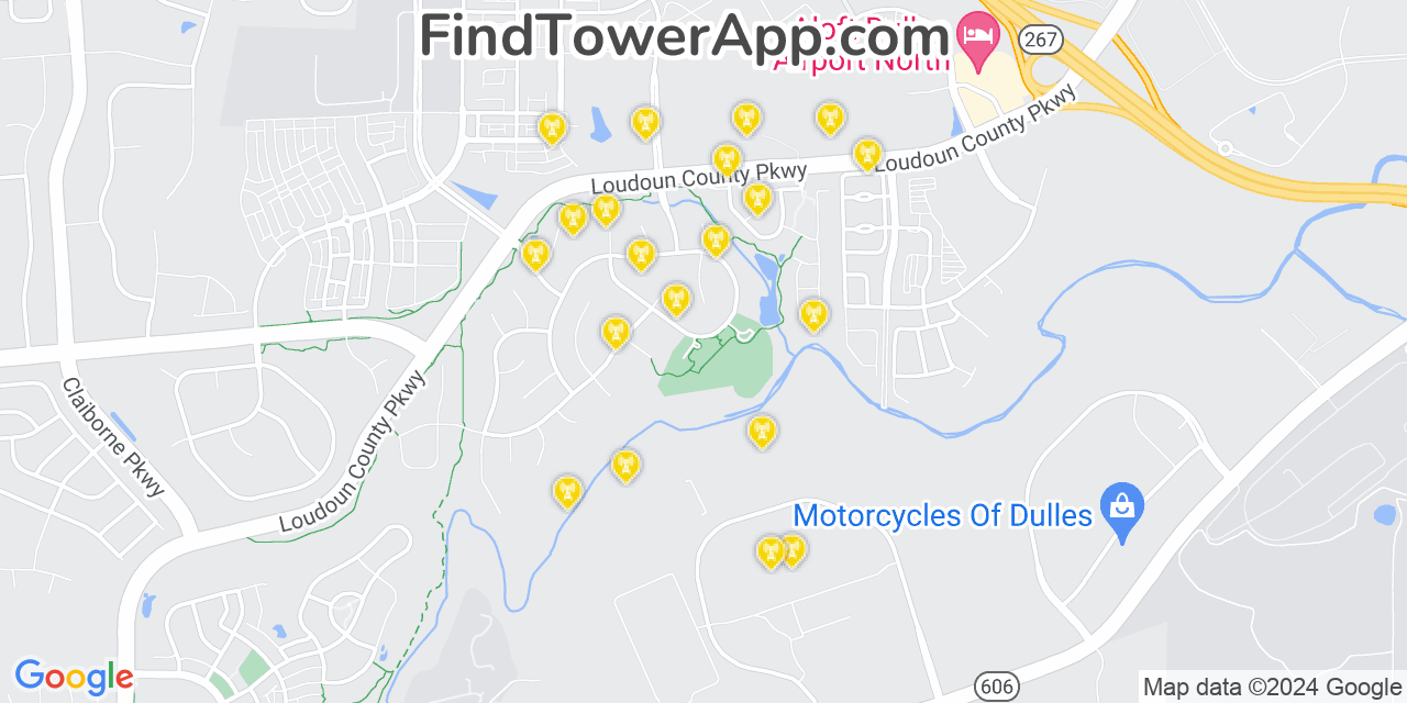 Verizon 4G/5G cell tower coverage map Loudoun Valley Estates, Virginia