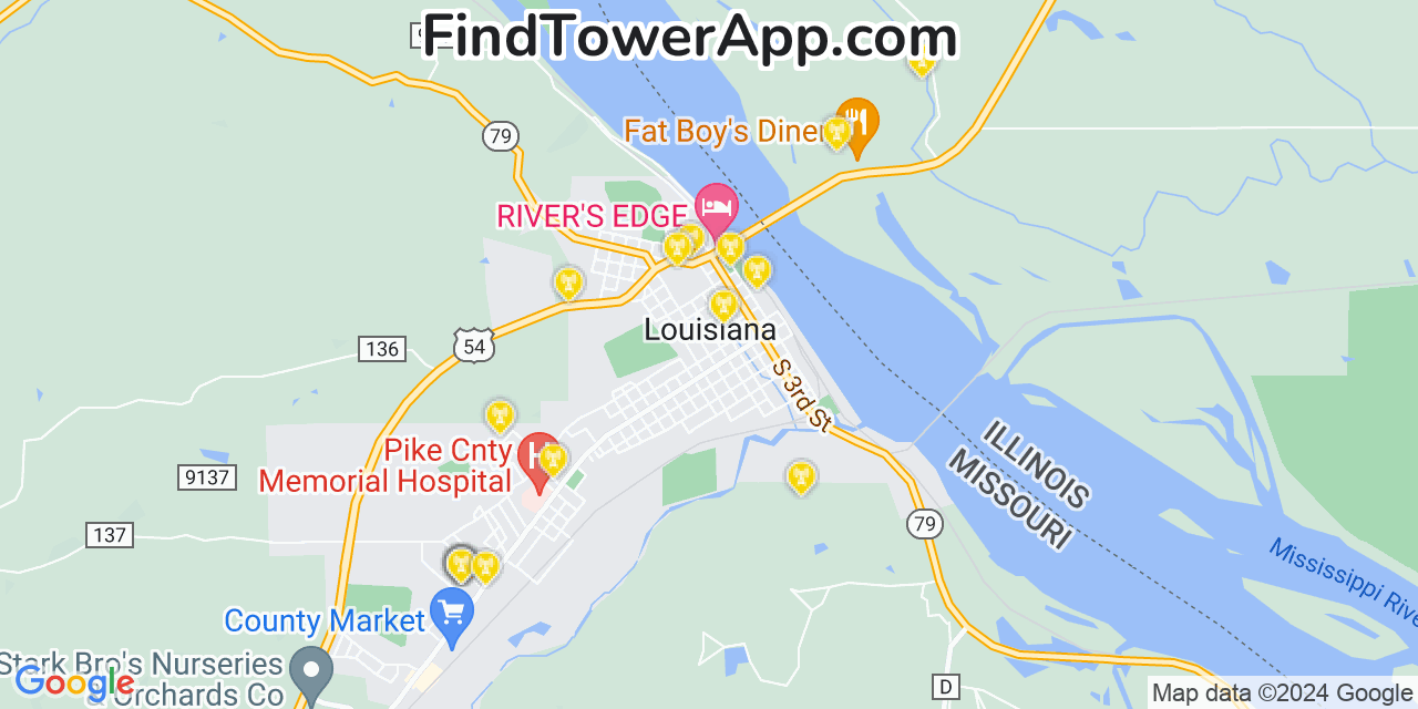 T-Mobile 4G/5G cell tower coverage map Louisiana, Missouri