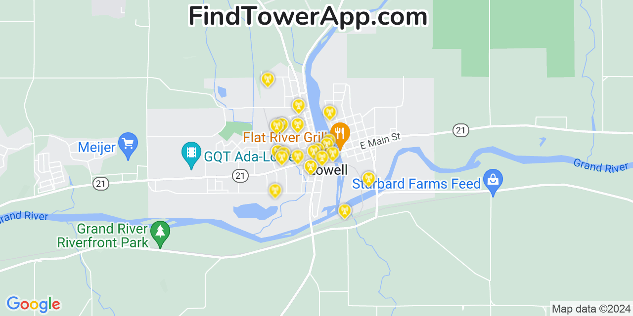 T-Mobile 4G/5G cell tower coverage map Lowell, Michigan