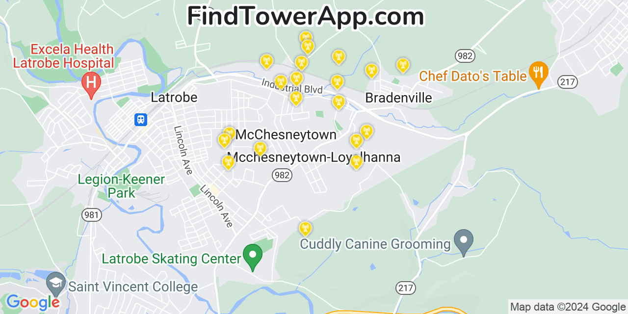 T-Mobile 4G/5G cell tower coverage map Loyalhanna, Pennsylvania