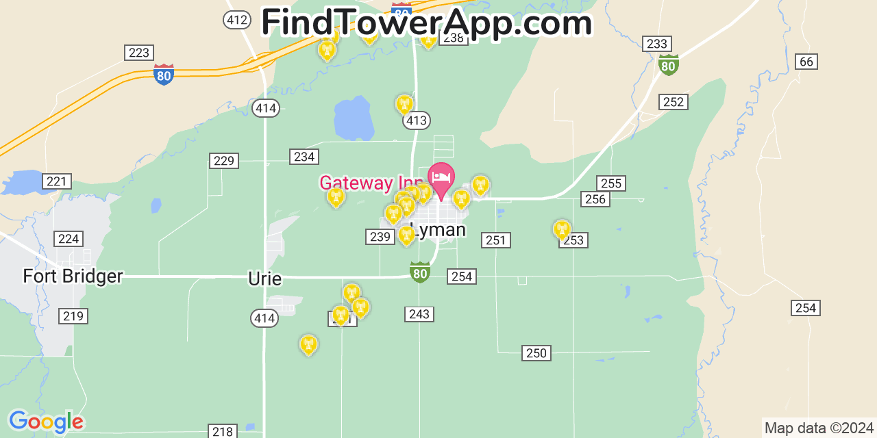 T-Mobile 4G/5G cell tower coverage map Lyman, Wyoming