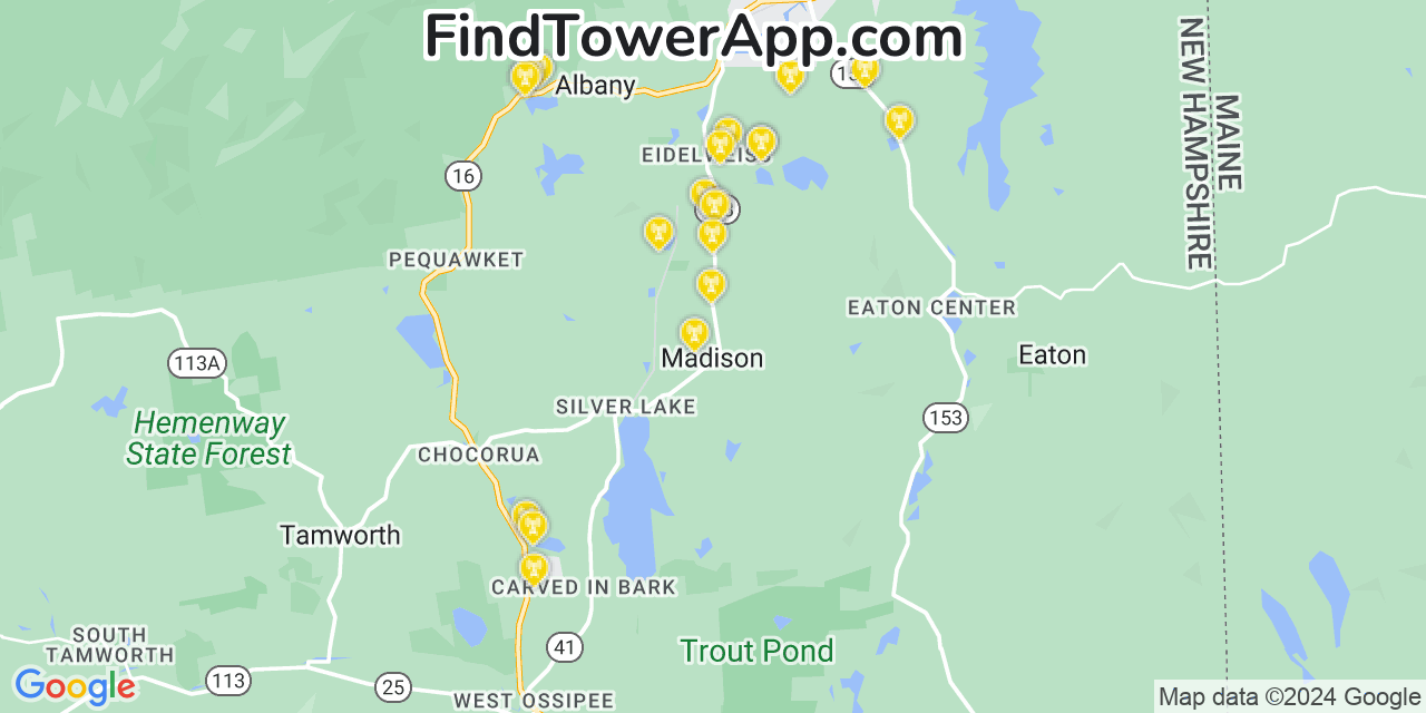 T-Mobile 4G/5G cell tower coverage map Madison, New Hampshire