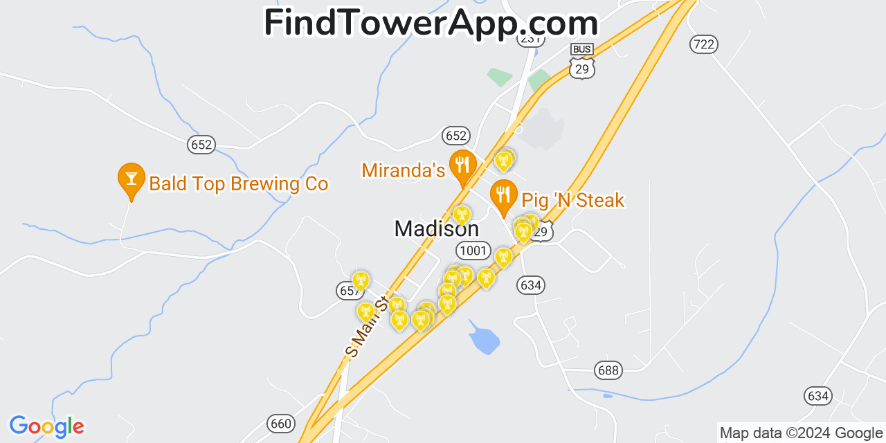 T-Mobile 4G/5G cell tower coverage map Madison, Virginia