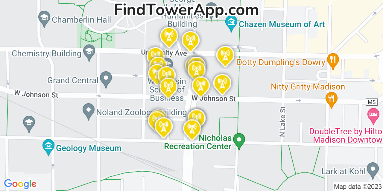 Madison Wisconsin Cell Tower Coverage Map