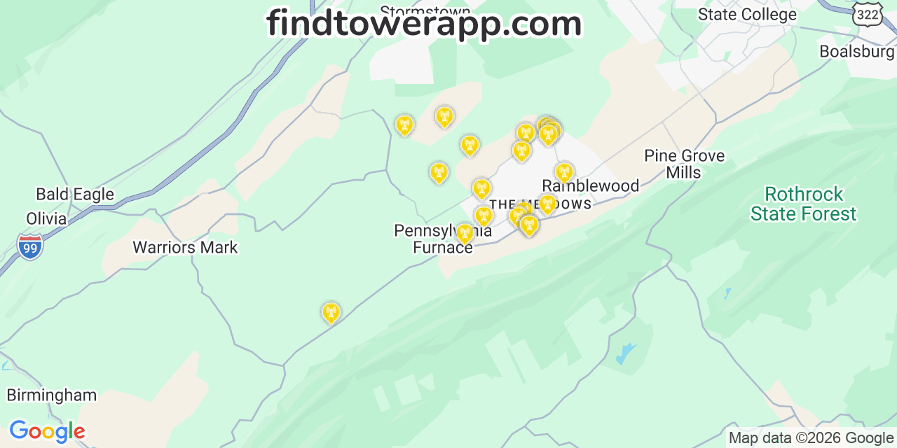 Mainvillr AT&T Cell Towers, Pennsylvania - FindTower App