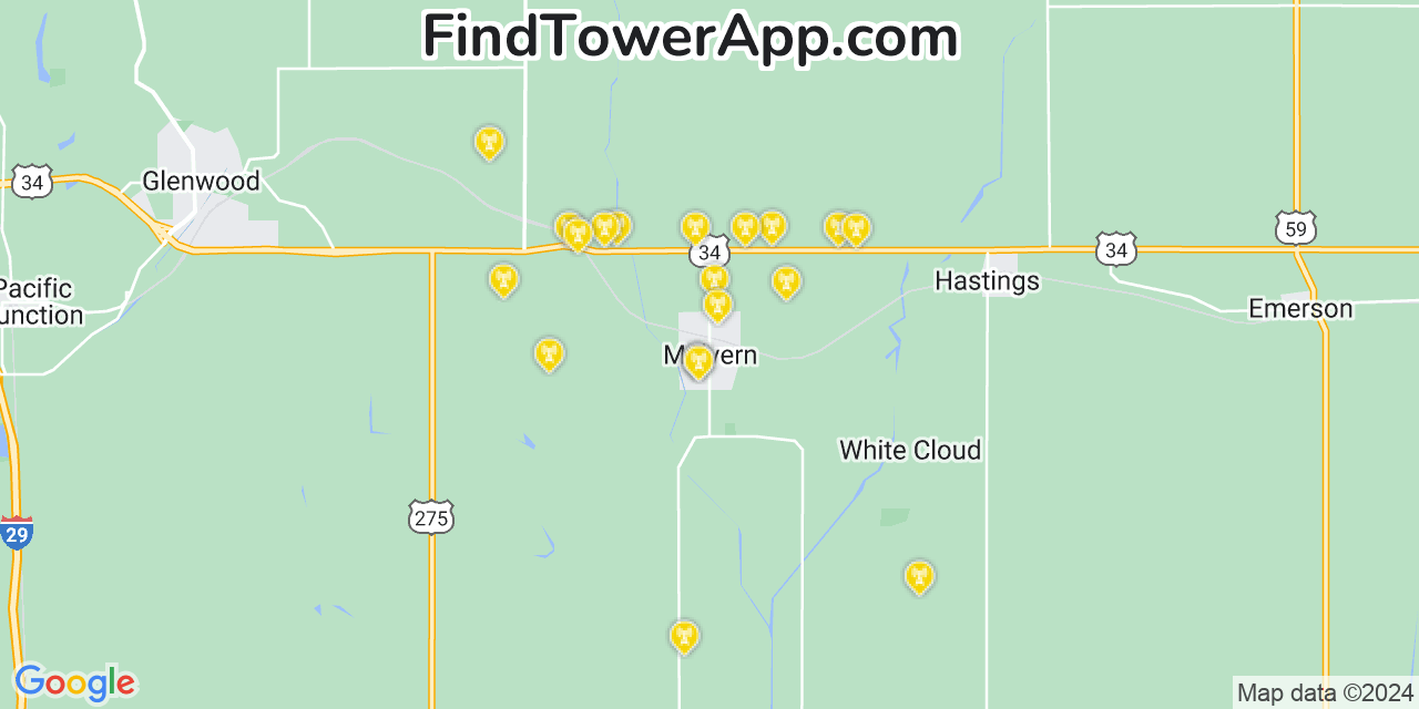 T-Mobile 4G/5G cell tower coverage map Malvern, Iowa