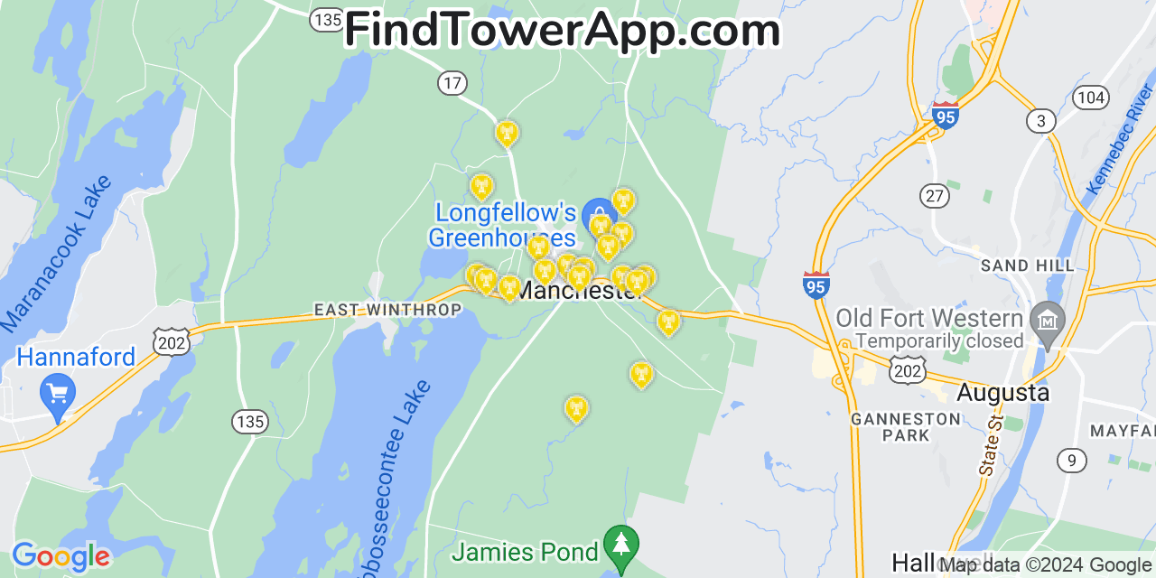 T-Mobile 4G/5G cell tower coverage map Manchester, Maine