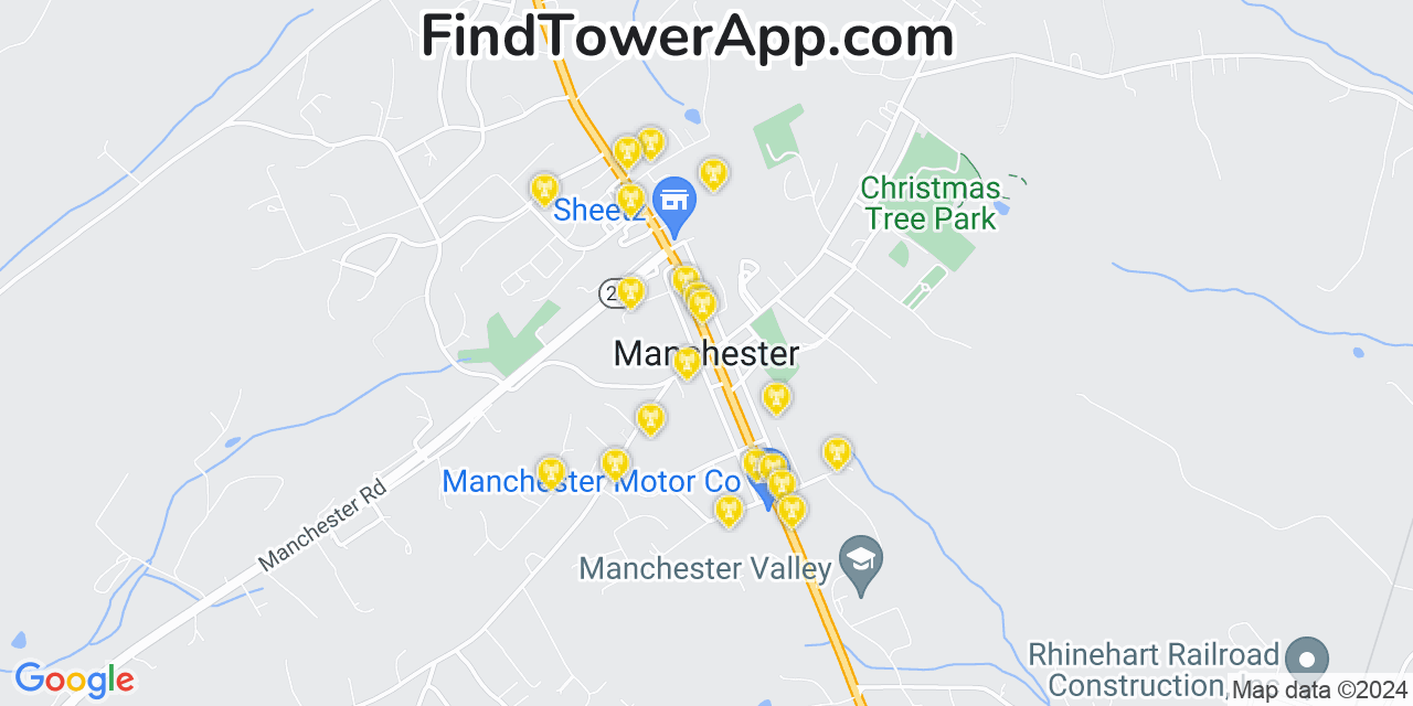 Verizon 4G/5G cell tower coverage map Manchester, Maryland