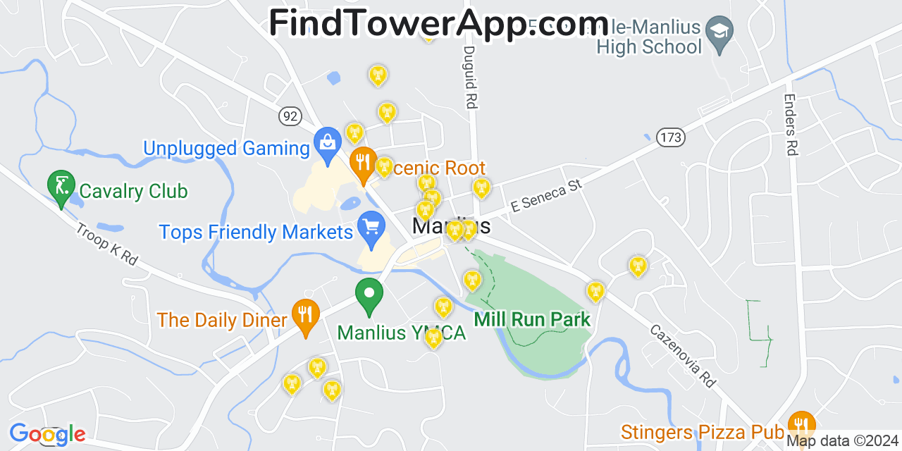 AT&T 4G/5G cell tower coverage map Manlius, New York