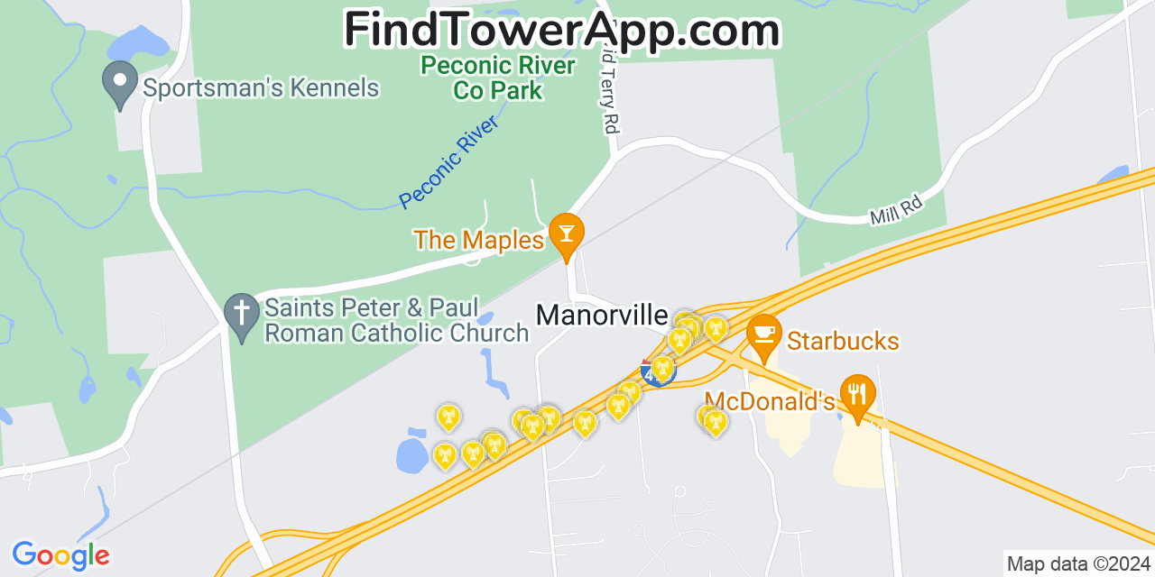 T-Mobile 4G/5G cell tower coverage map Manorville, New York