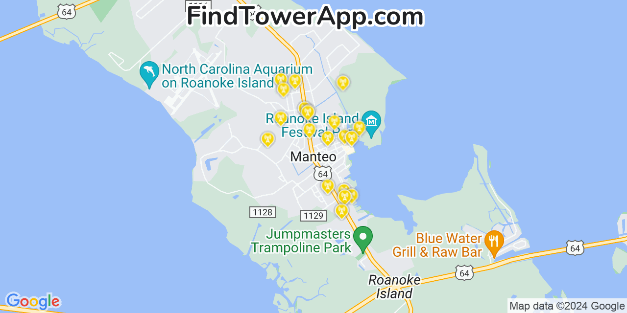 T-Mobile 4G/5G cell tower coverage map Manteo, North Carolina