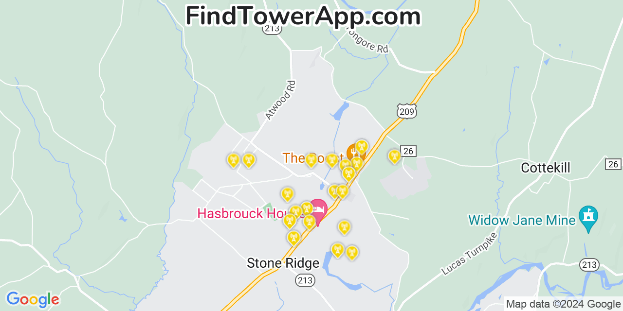 Verizon 4G/5G cell tower coverage map Marbletown, New York