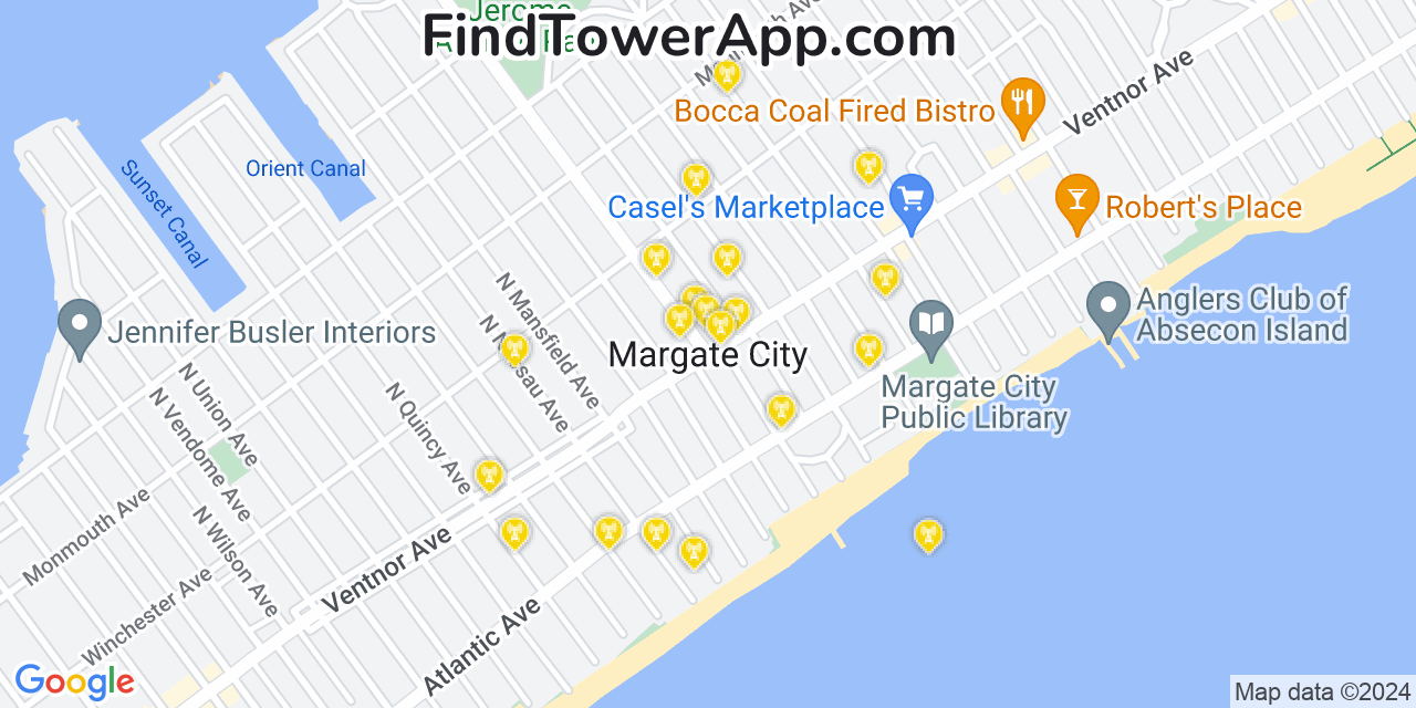 T-Mobile 4G/5G cell tower coverage map Margate City, New Jersey