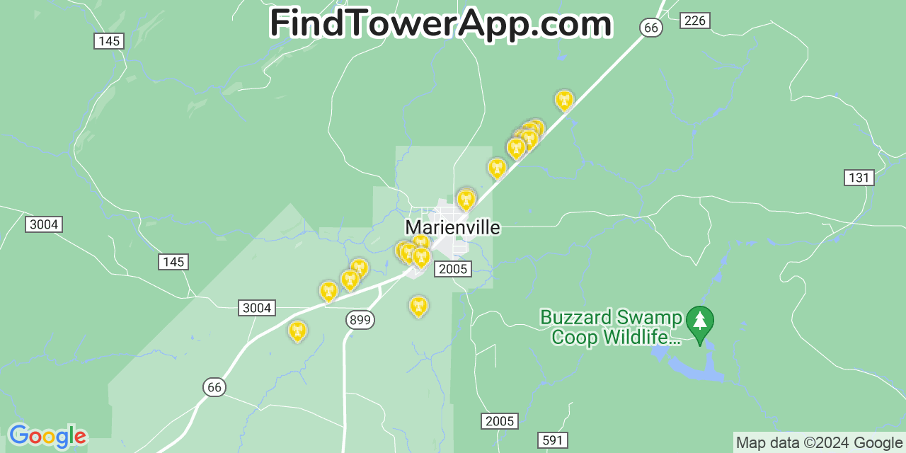 T-Mobile 4G/5G cell tower coverage map Marienville, Pennsylvania