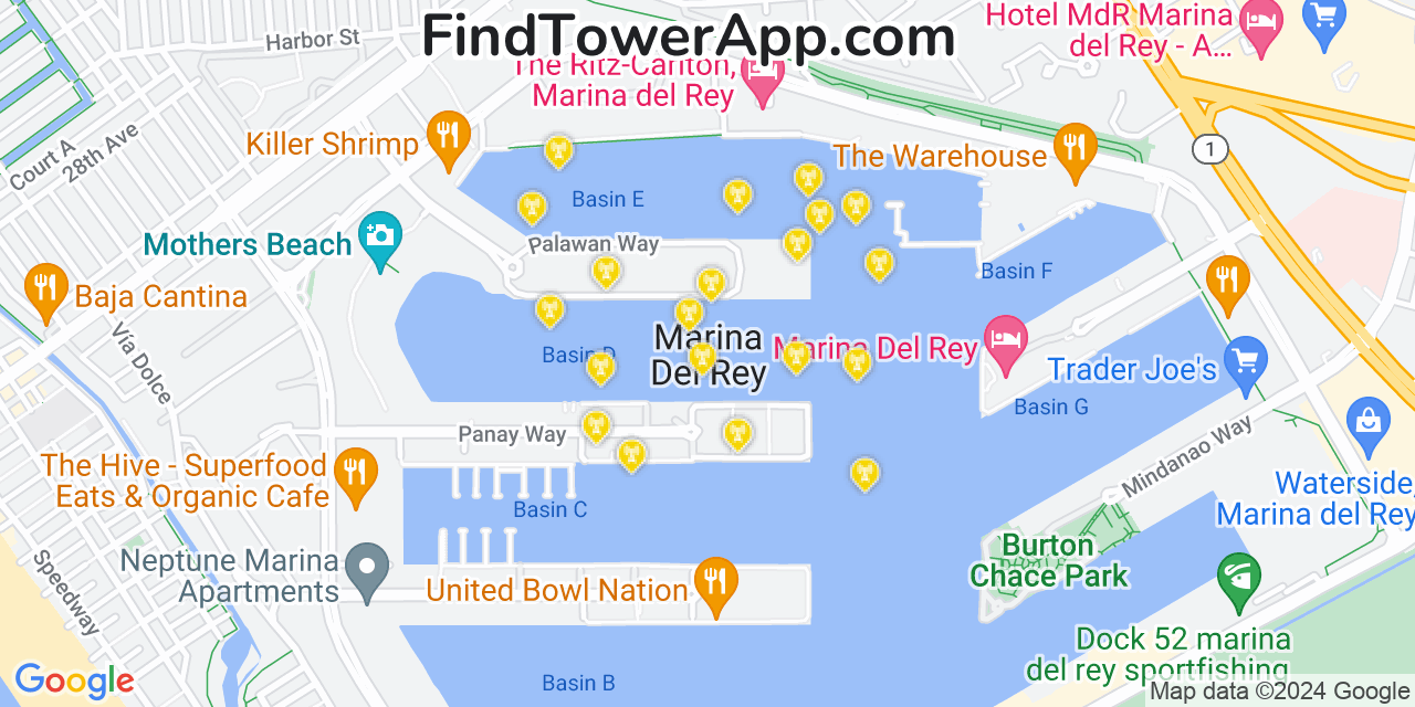 T-Mobile 4G/5G cell tower coverage map Marina del Rey, California