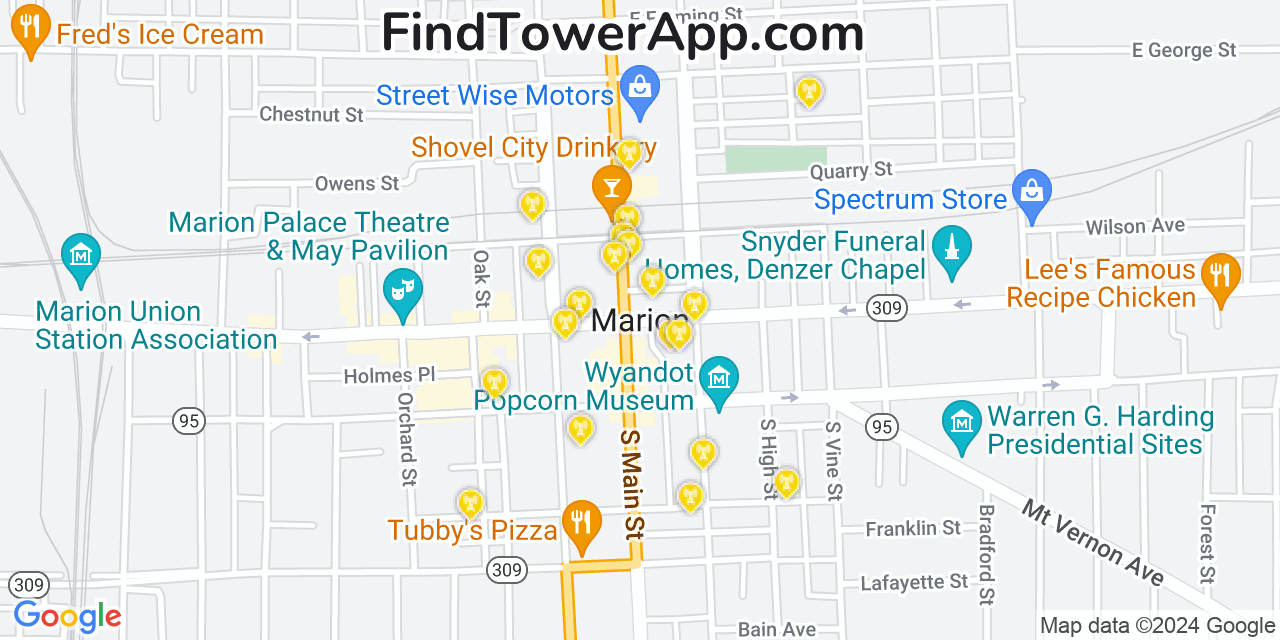 Marion Ohio Cell Tower Coverage Map