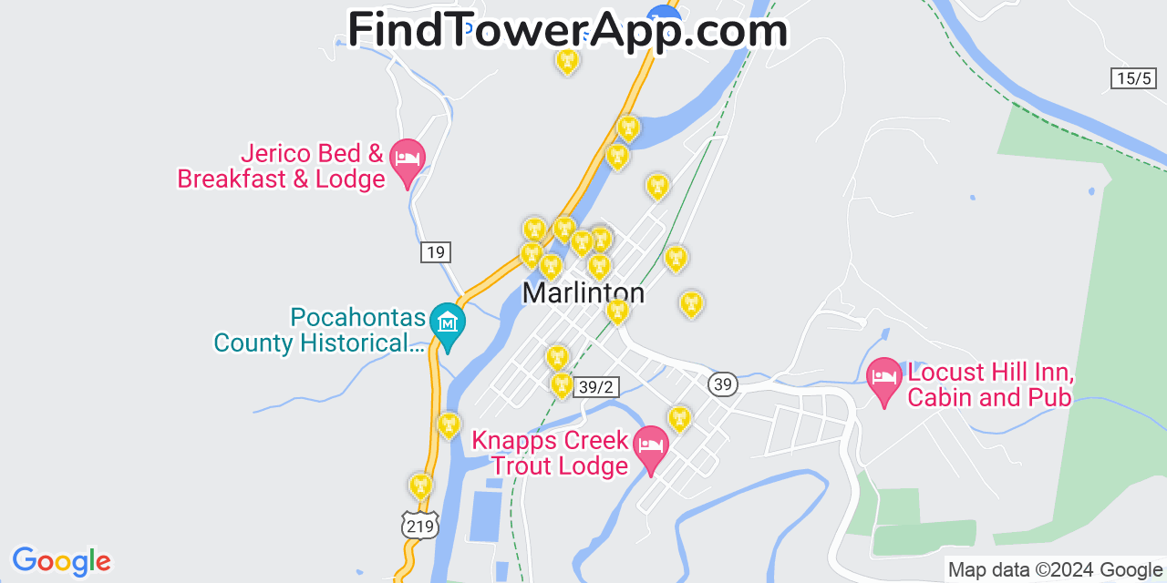 T-Mobile 4G/5G cell tower coverage map Marlinton, West Virginia