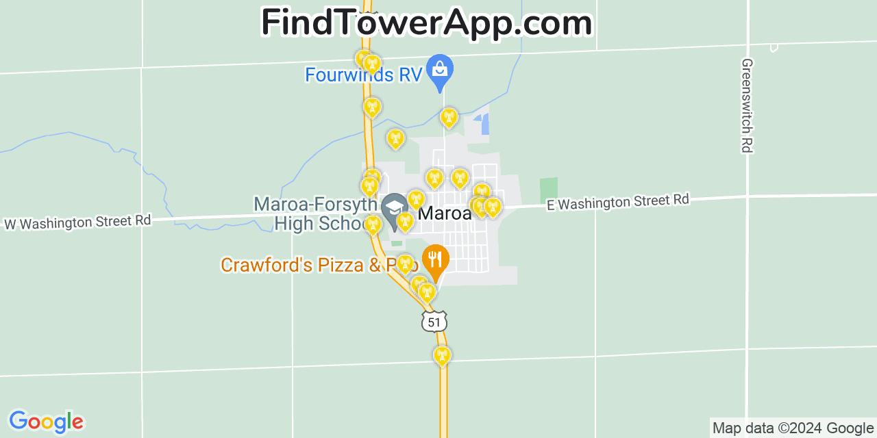 T-Mobile 4G/5G cell tower coverage map Maroa, Illinois