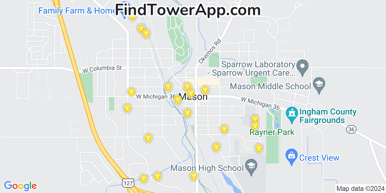 T-Mobile 4G/5G cell tower coverage map Mason, Michigan