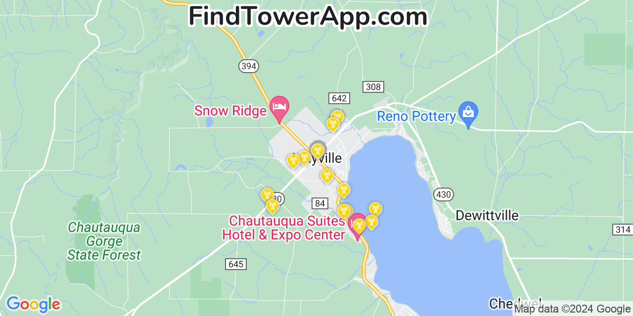 T-Mobile 4G/5G cell tower coverage map Mayville, New York