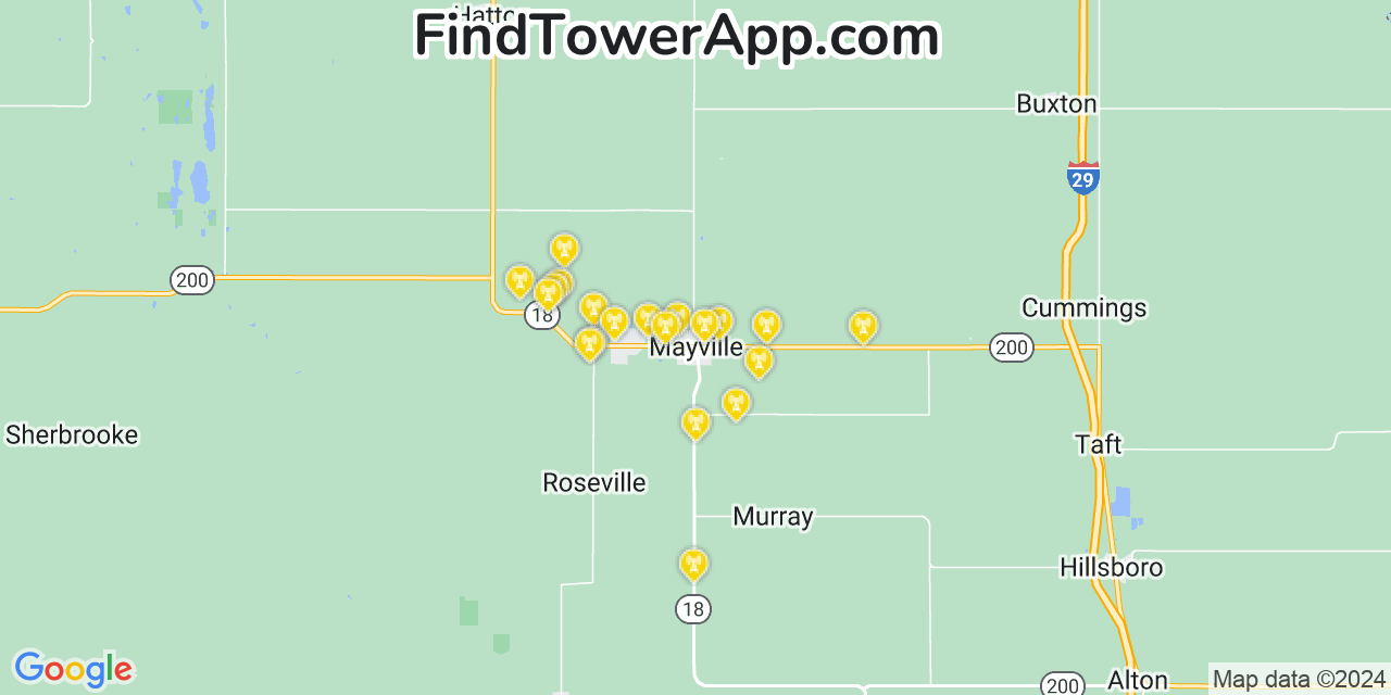 T-Mobile 4G/5G cell tower coverage map Mayville, North Dakota