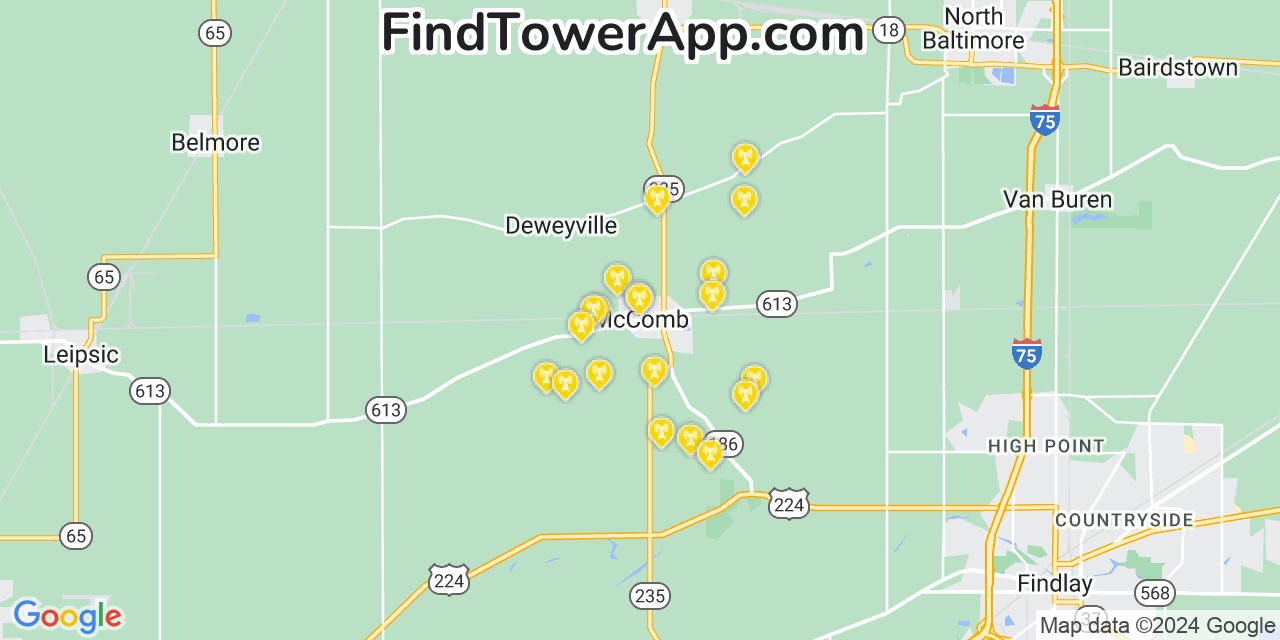 T-Mobile 4G/5G cell tower coverage map McComb, Ohio