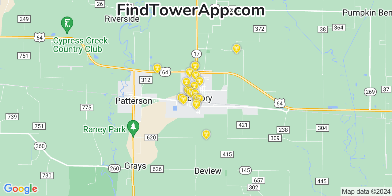 AT&T 4G/5G cell tower coverage map McCrory, Arkansas