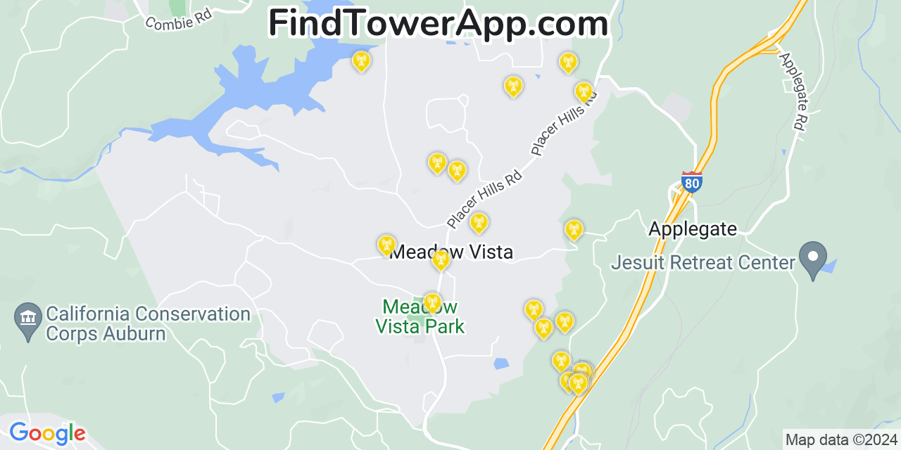 T-Mobile 4G/5G cell tower coverage map Meadow Vista, California