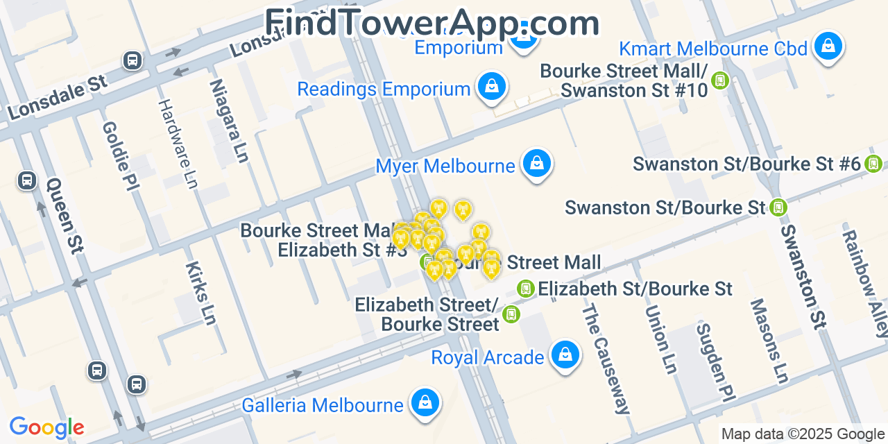 Melbourne Cell Towers, Australia - FindTower App Coverage Maps