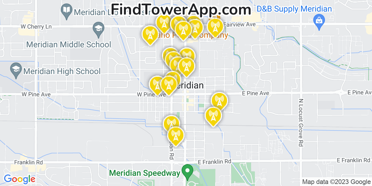 Meridian Idaho Cell Tower Coverage Map