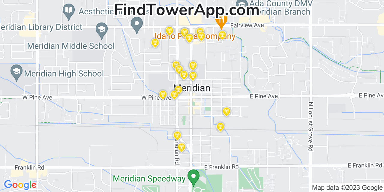 T-Mobile 4G/5G cell tower coverage map Meridian, Idaho