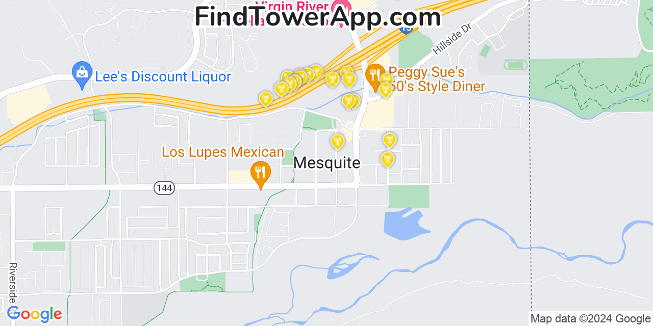 T-Mobile 4G/5G cell tower coverage map Mesquite, Nevada