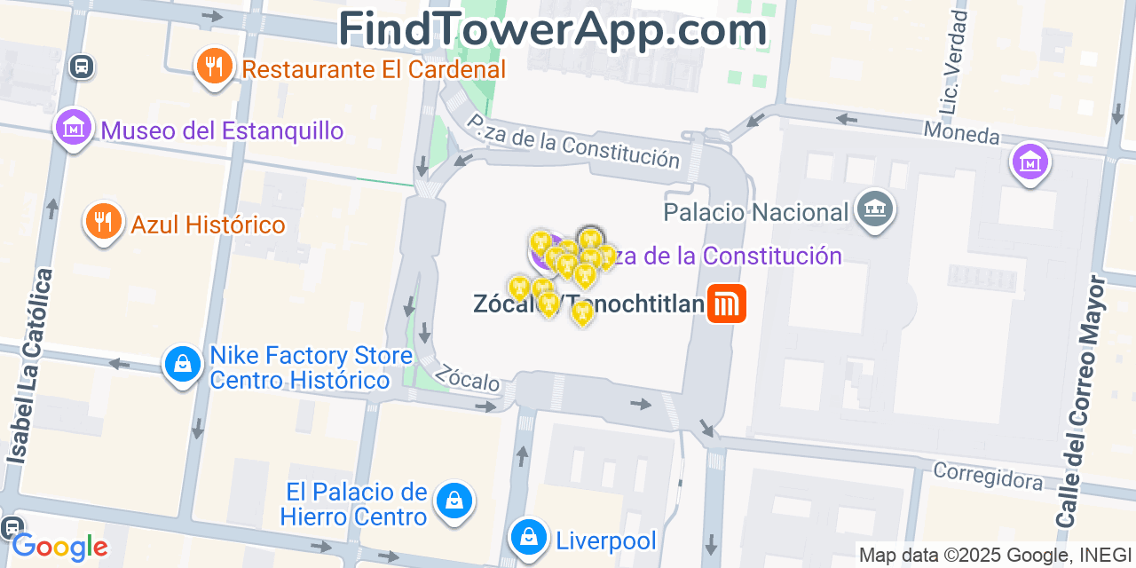 Mexico-City Cell Towers, Mexico - FindTower App Coverage Maps