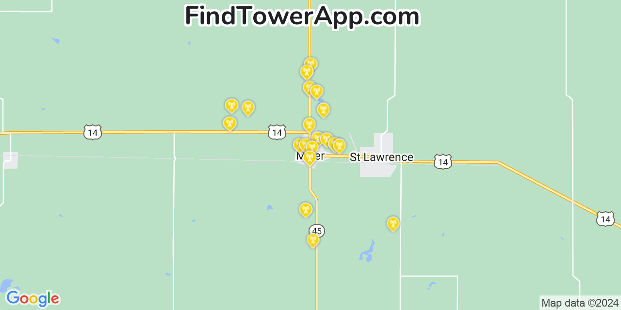 T-Mobile 4G/5G cell tower coverage map Miller, South Dakota