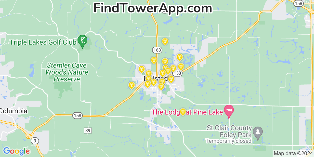 T-Mobile 4G/5G cell tower coverage map Millstadt, Illinois