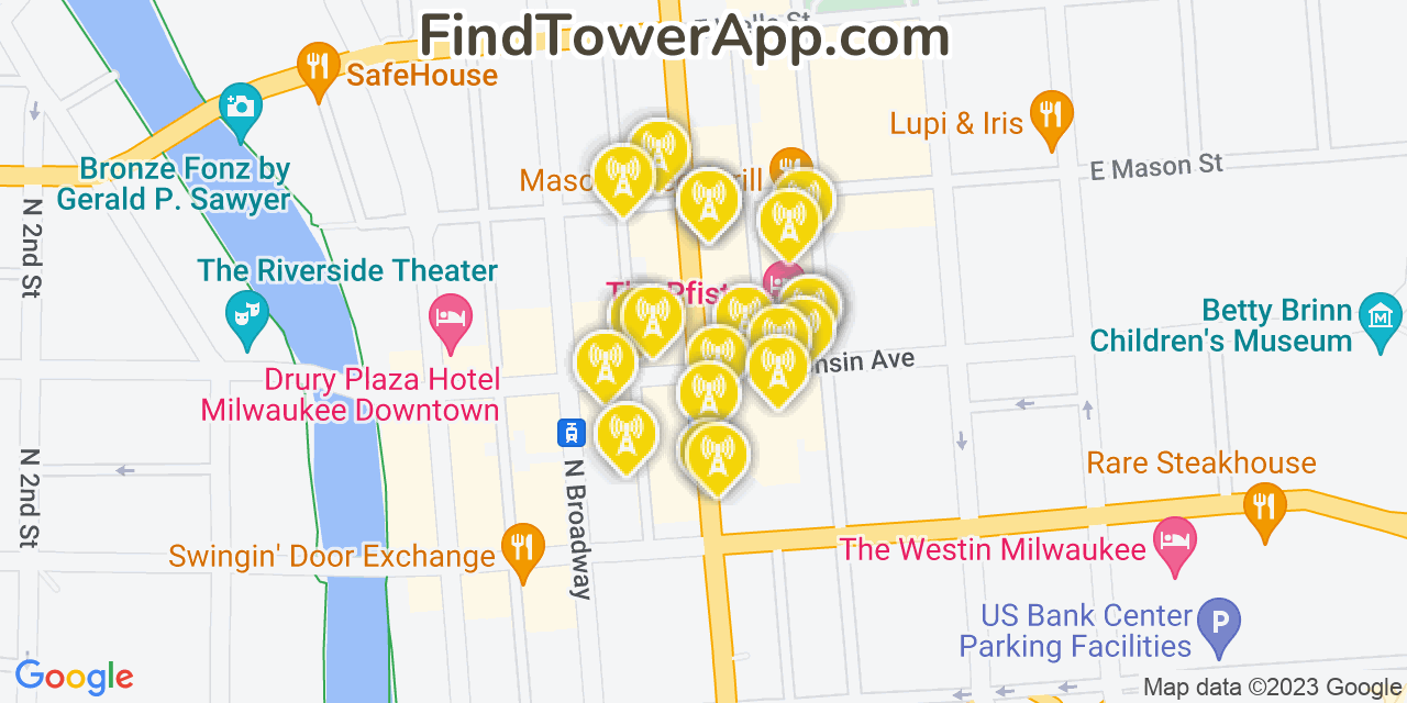 Milwaukee Wisconsin Cell Tower Coverage Map
