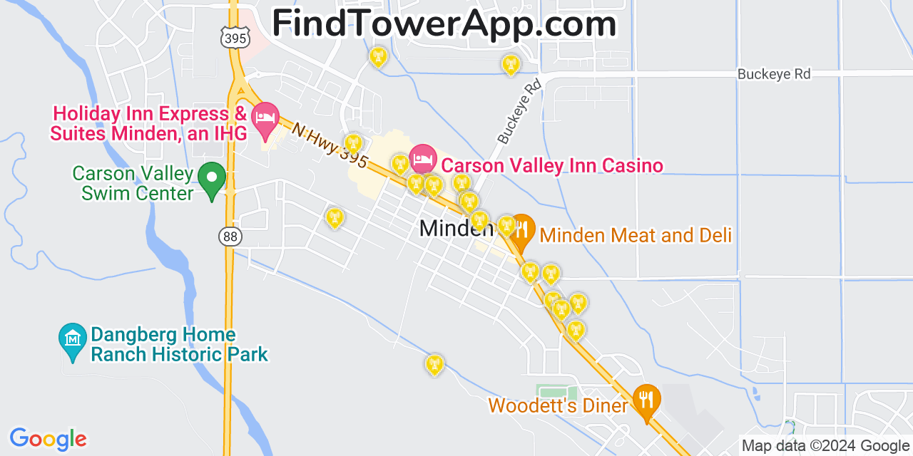 T-Mobile 4G/5G cell tower coverage map Minden, Nevada