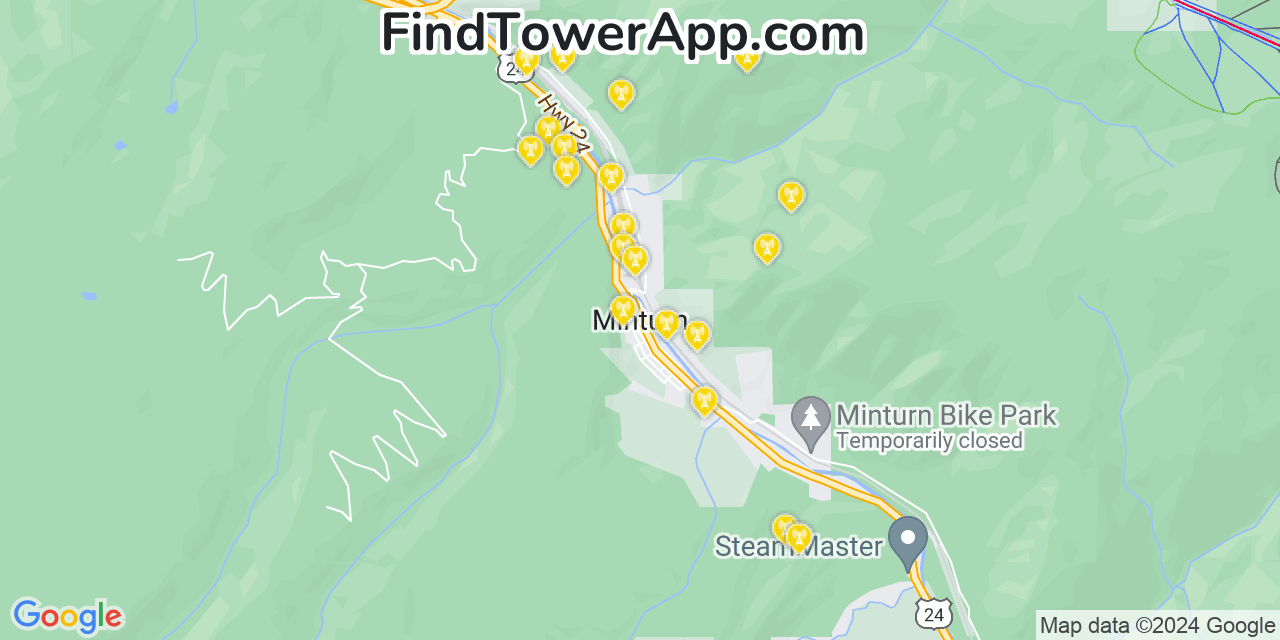 Verizon 4G/5G cell tower coverage map Minturn, Colorado