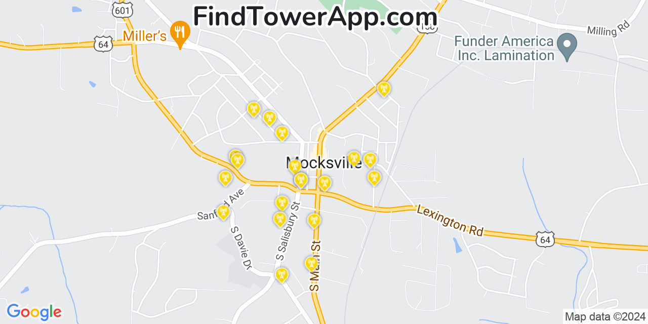 Verizon 4G/5G cell tower coverage map Mocksville, North Carolina