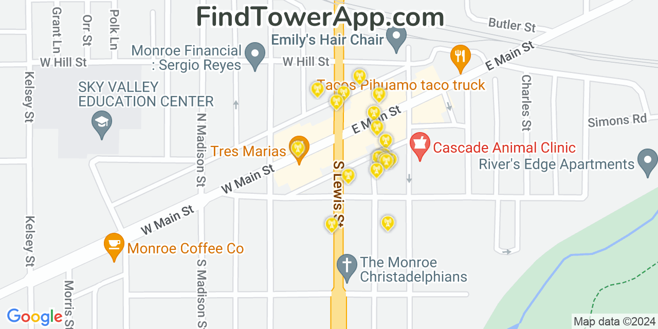 T-Mobile 4G/5G cell tower coverage map Monroe, Washington