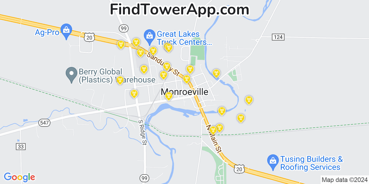 T-Mobile 4G/5G cell tower coverage map Monroeville, Ohio