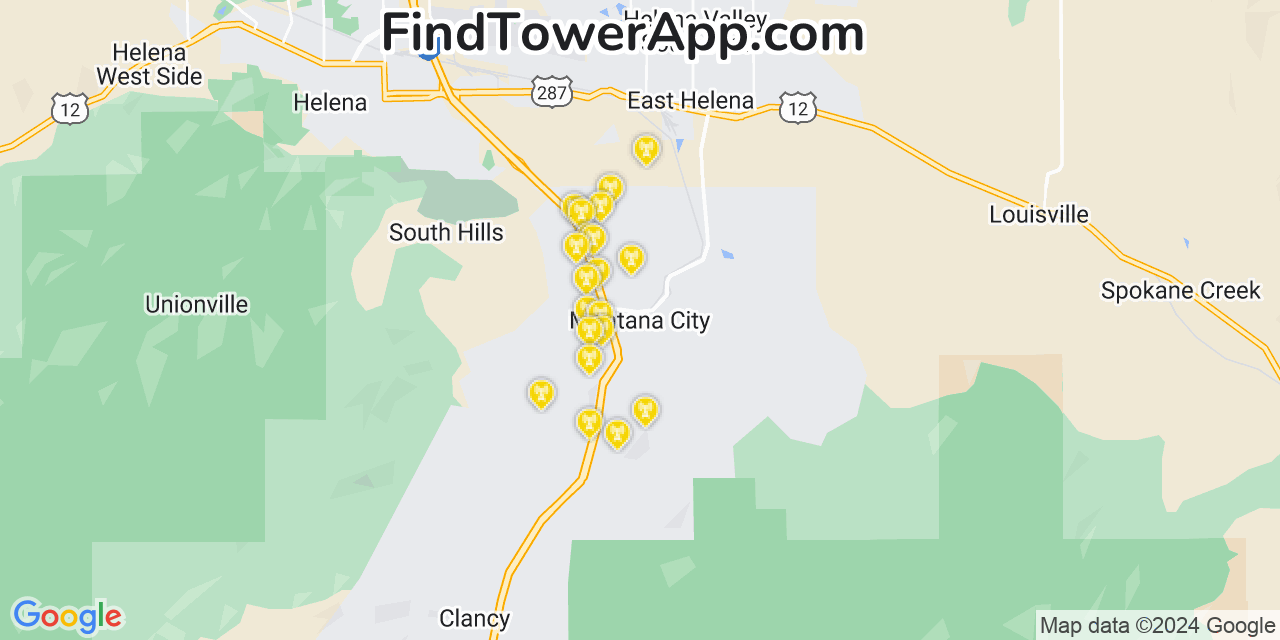 T-Mobile 4G/5G cell tower coverage map Montana City, Montana