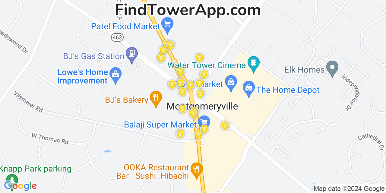 Verizon 4G/5G cell tower coverage map Montgomeryville, Pennsylvania