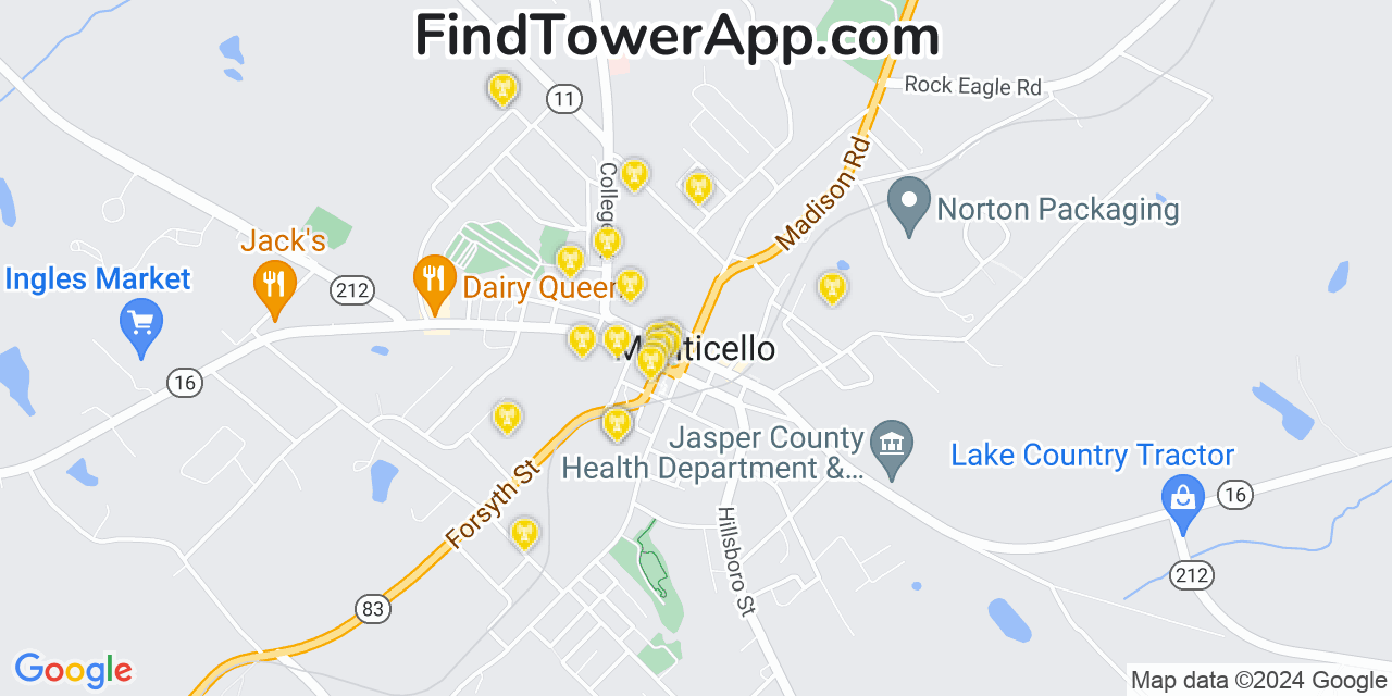 T-Mobile 4G/5G cell tower coverage map Monticello, Georgia