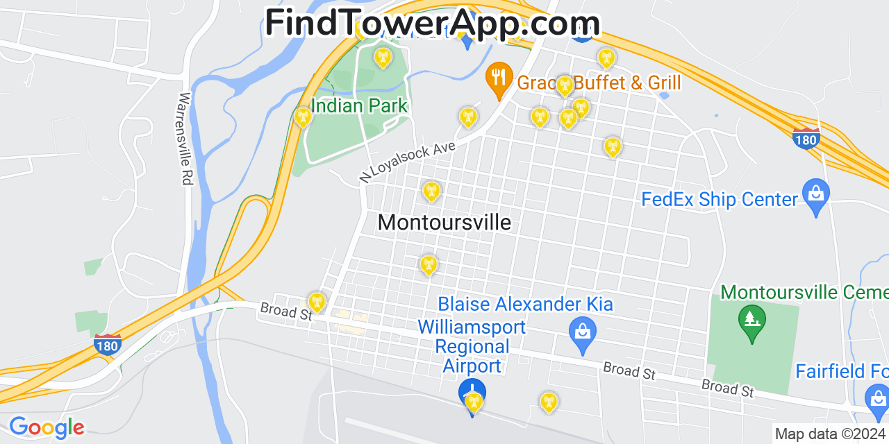 T-Mobile 4G/5G cell tower coverage map Montoursville, Pennsylvania