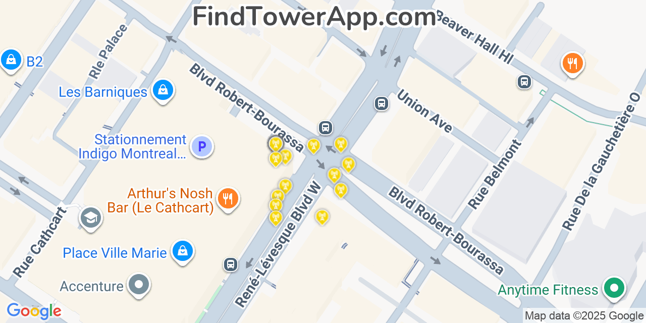 Montreal Cell Towers, Canada - FindTower App Coverage Maps