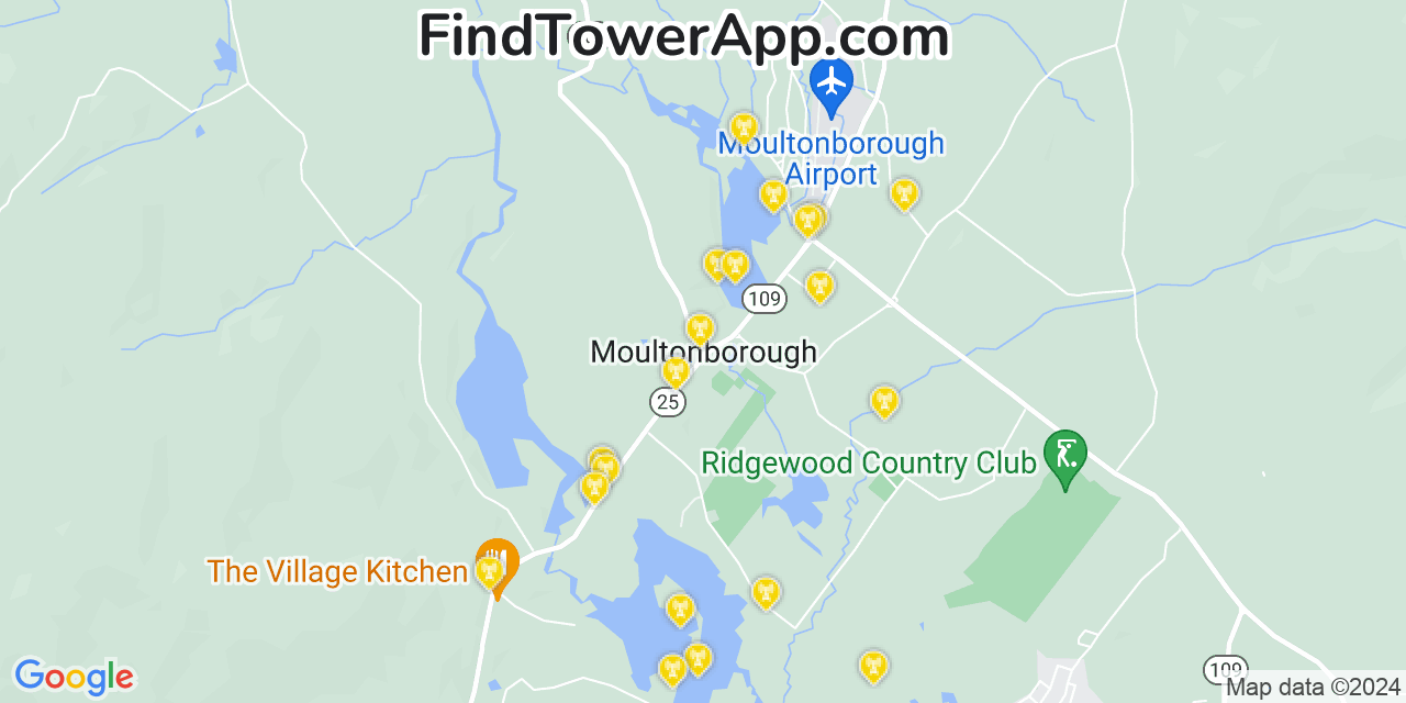 Verizon 4G/5G cell tower coverage map Moultonborough, New Hampshire